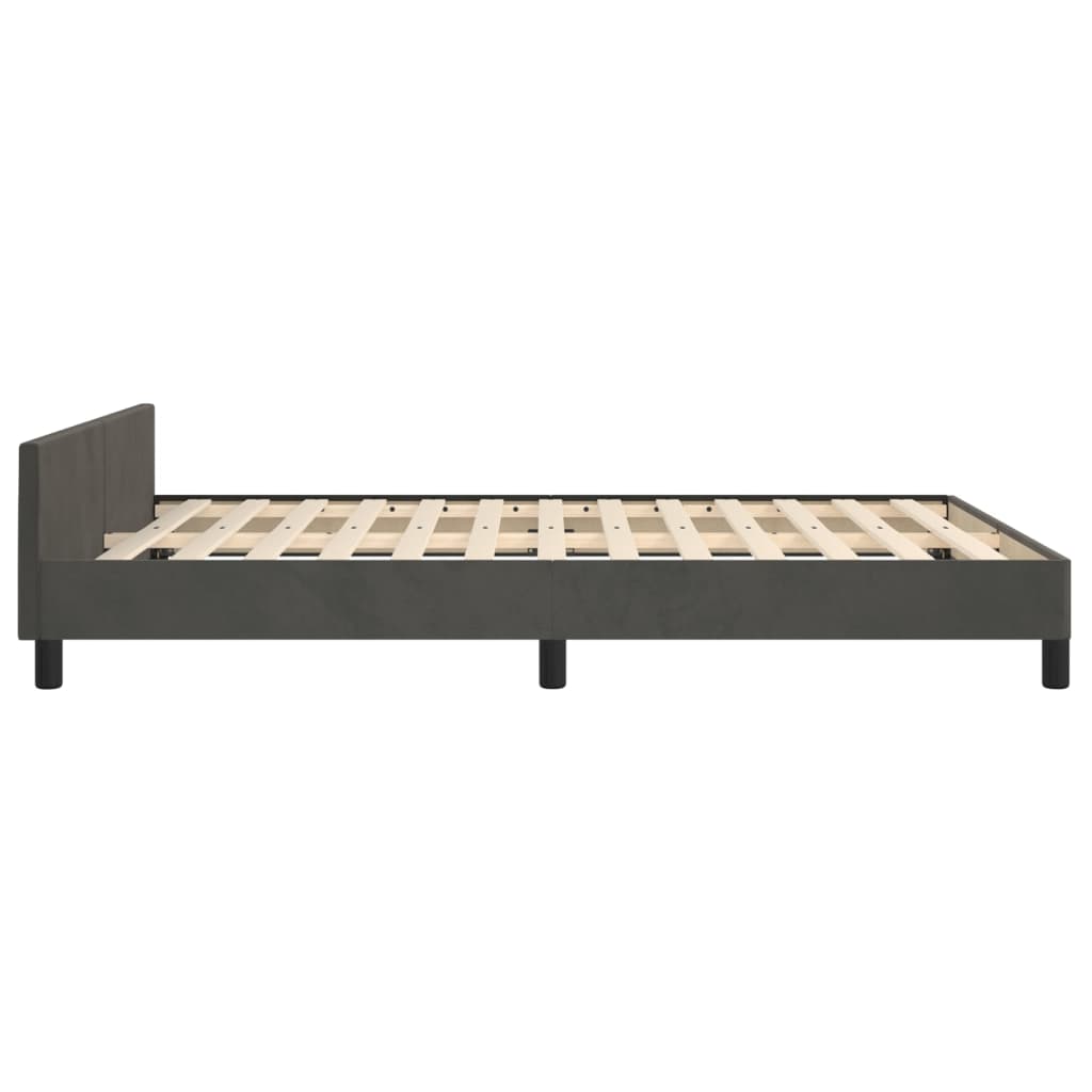 vidaXL Estructura de cama sin colchón terciopelo gris oscuro 140x190cm