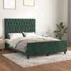 vidaXL Estructura cama sin colchón terciopelo verde oscuro 140x190 cm