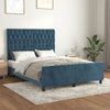 vidaXL Estructura de cama sin colchón terciopelo azul oscuro 140x190cm