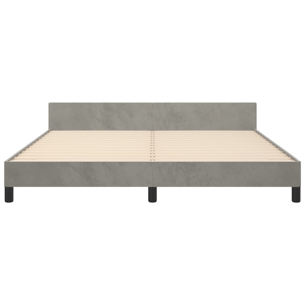 vidaXL Estructura de cama sin colchón terciopelo gris claro 160x200 cm