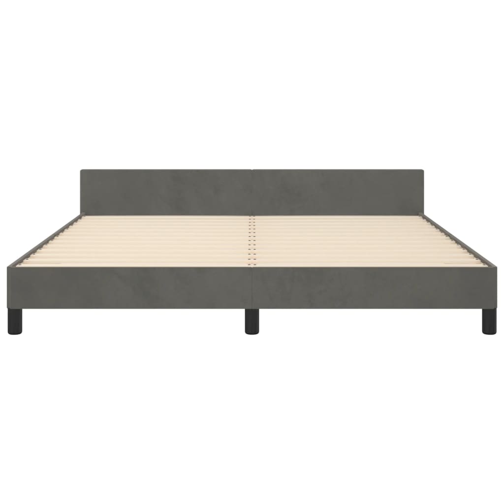 vidaXL Estructura de cama sin colchón terciopelo gris oscuro 160x200cm