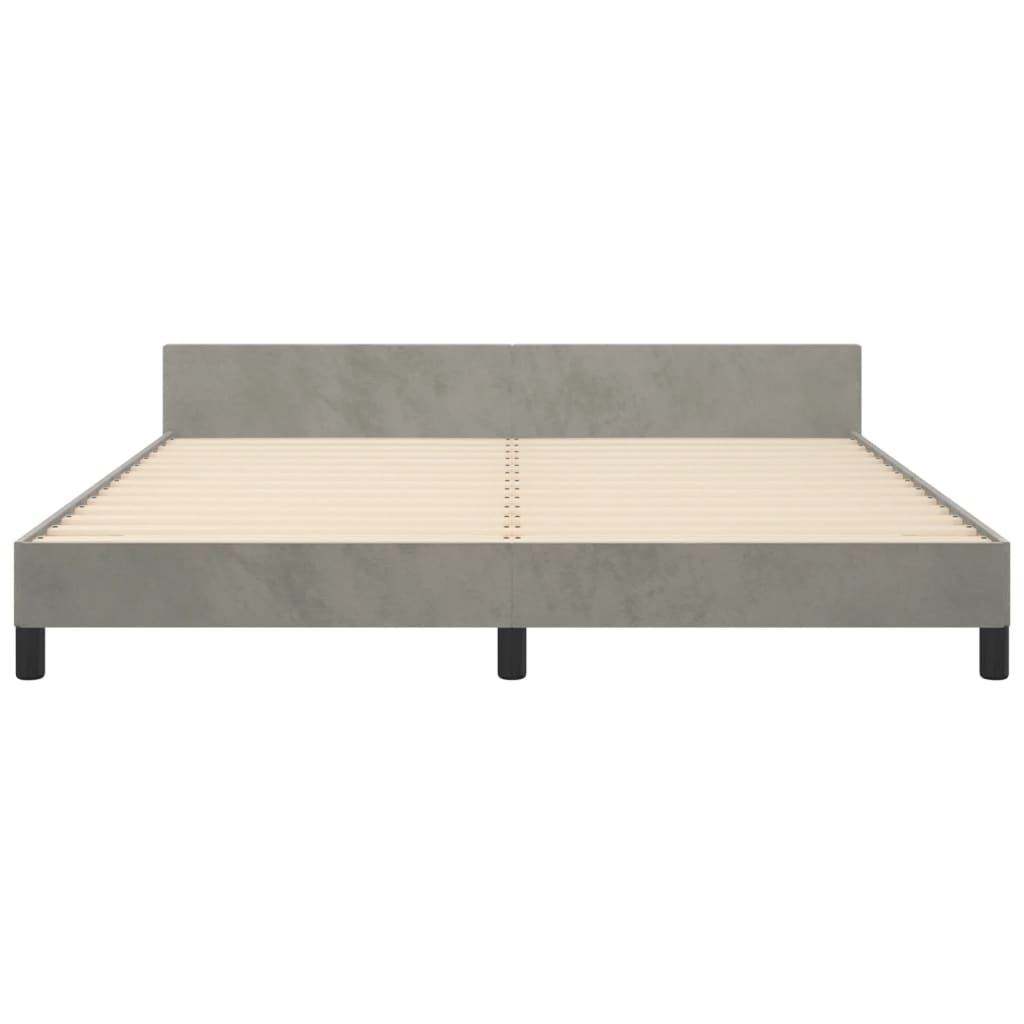 vidaXL Estructura de cama con cabecero terciopelo gris claro 180x200cm