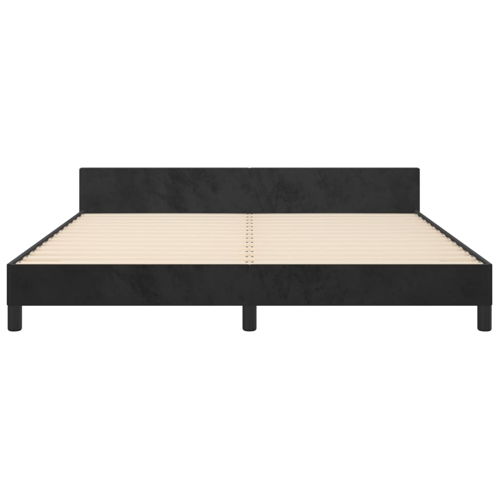 vidaXL Estructura de cama con cabecero de terciopelo negro 180x200 cm