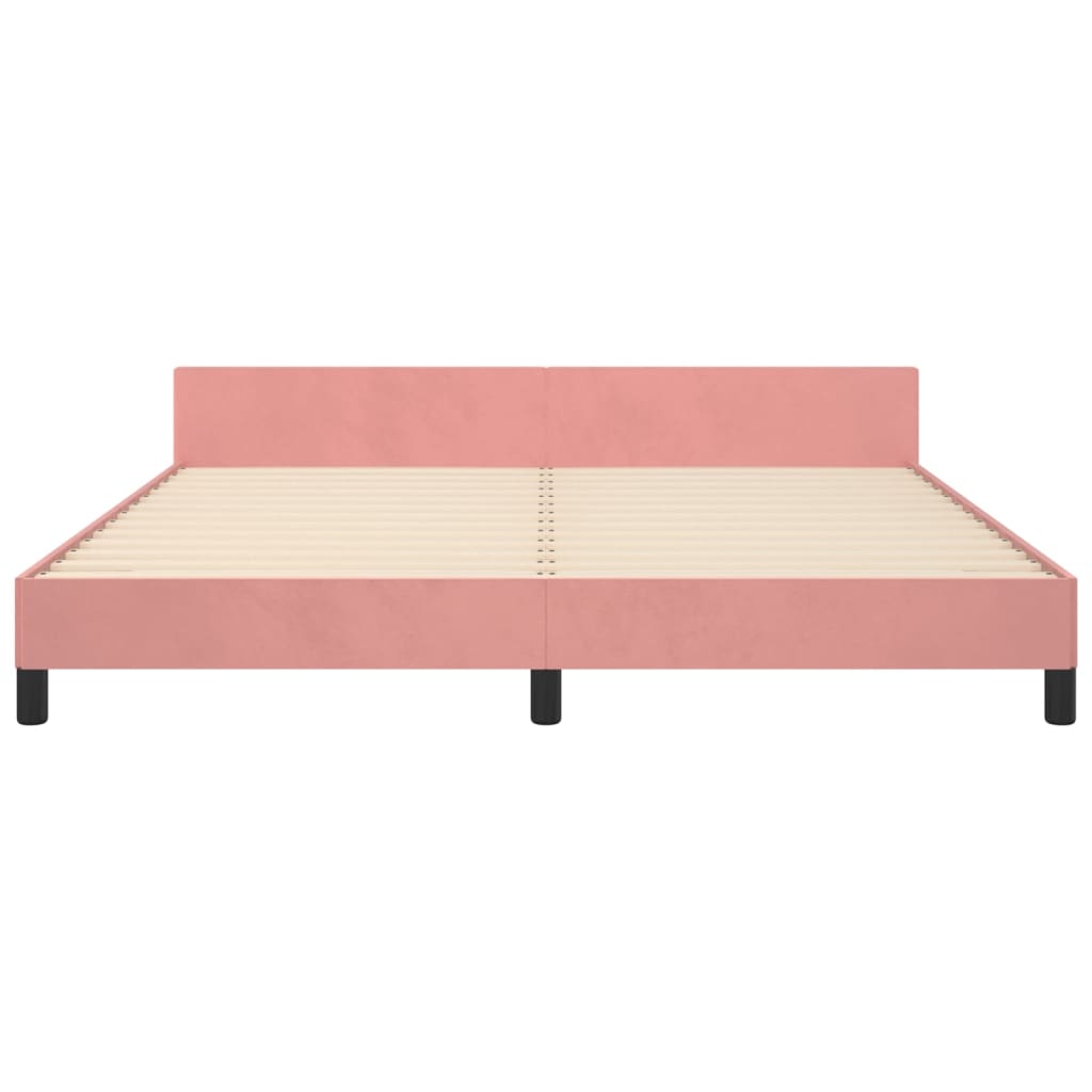 vidaXL Estructura de cama con cabecero de terciopelo rosa 180x200 cm