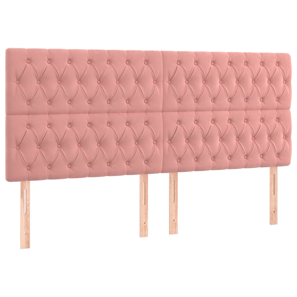 vidaXL Estructura de cama con cabecero de terciopelo rosa 180x200 cm