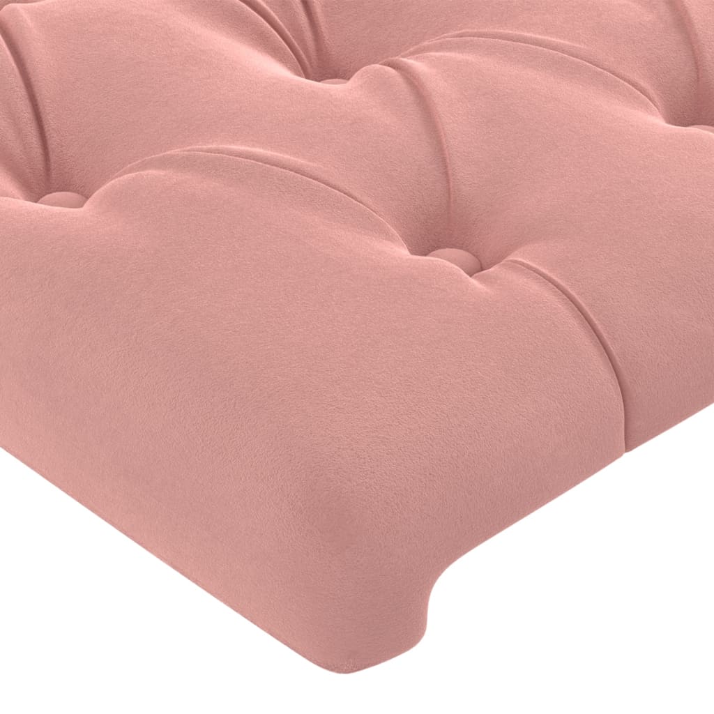 vidaXL Estructura de cama con cabecero de terciopelo rosa 180x200 cm