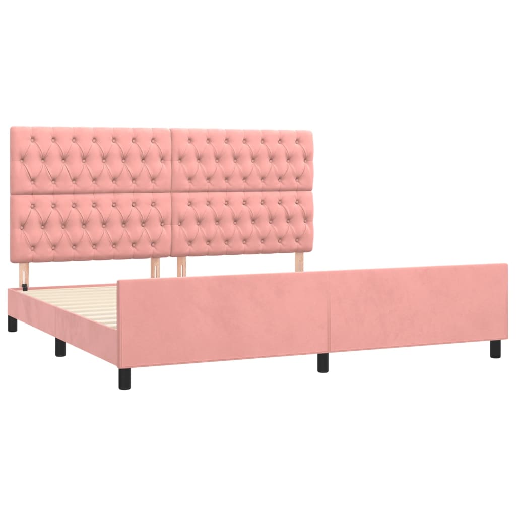 vidaXL Estructura cama sin colchón terciopelo rosa 200x200 cm