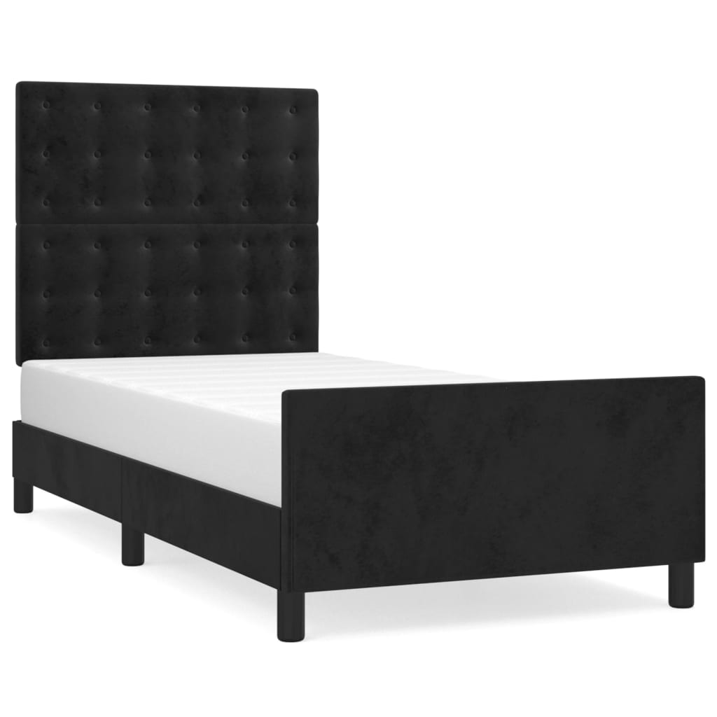 vidaXL Estructura de cama sin colchón terciopelo negro 80x200 cm