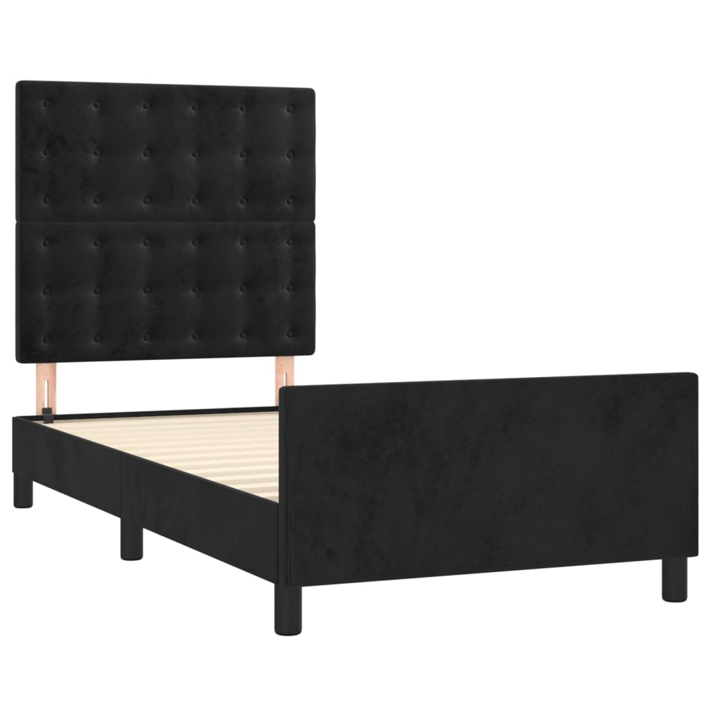 vidaXL Estructura de cama sin colchón terciopelo negro 90x190 cm