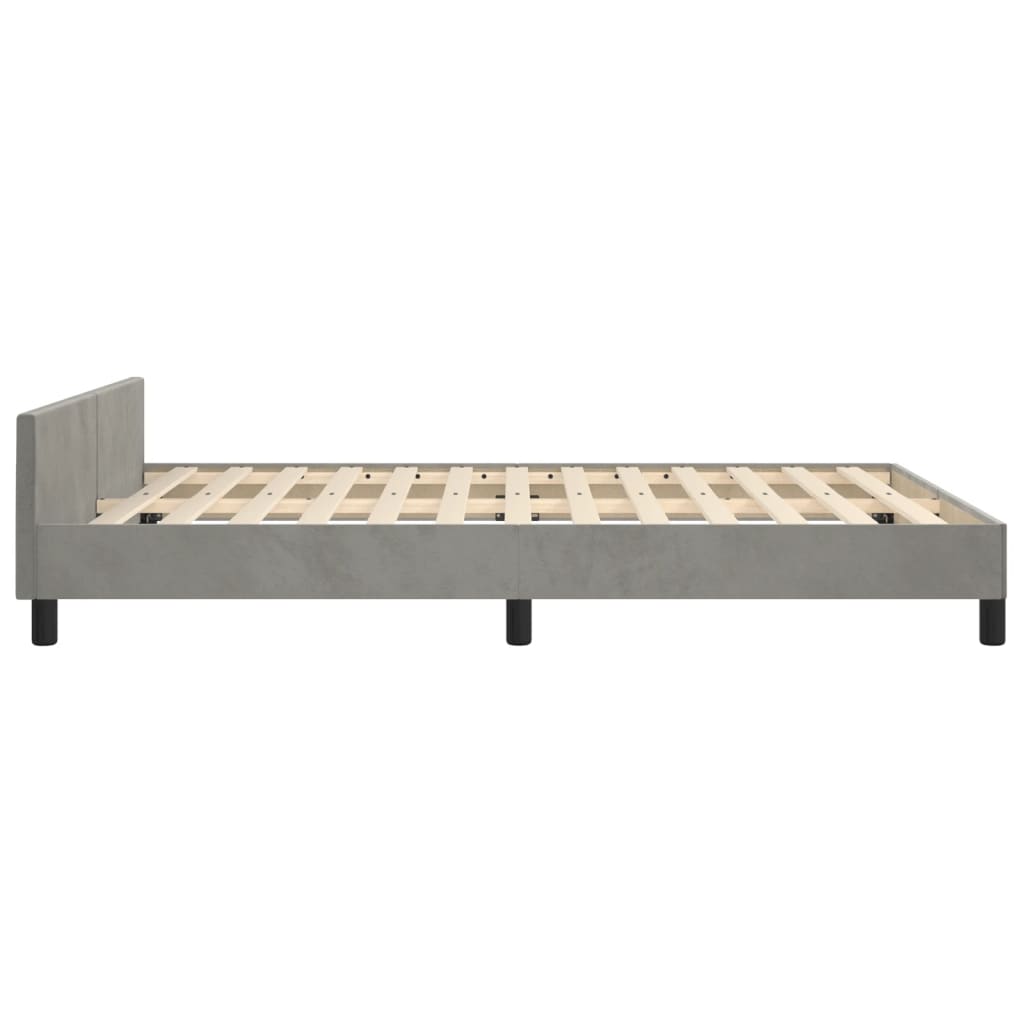 vidaXL Estructura de cama sin colchón terciopelo gris claro 140x190 cm