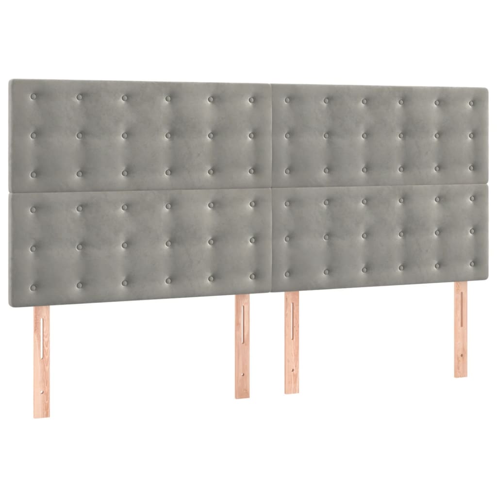 vidaXL Estructura de cama sin colchón terciopelo gris claro 140x190 cm