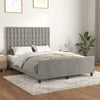 vidaXL Estructura de cama sin colchón terciopelo gris claro 140x190 cm