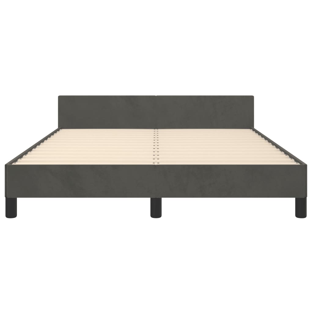 vidaXL Estructura de cama sin colchón terciopelo gris oscuro 140x190cm