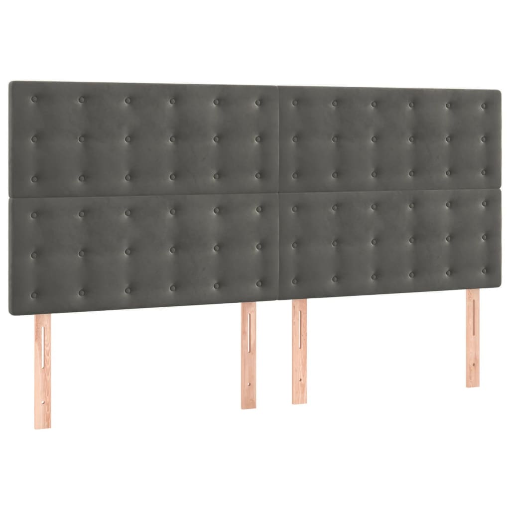 vidaXL Estructura de cama sin colchón terciopelo gris oscuro 140x190cm