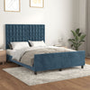 vidaXL Estructura de cama sin colchón terciopelo azul oscuro 140x190cm