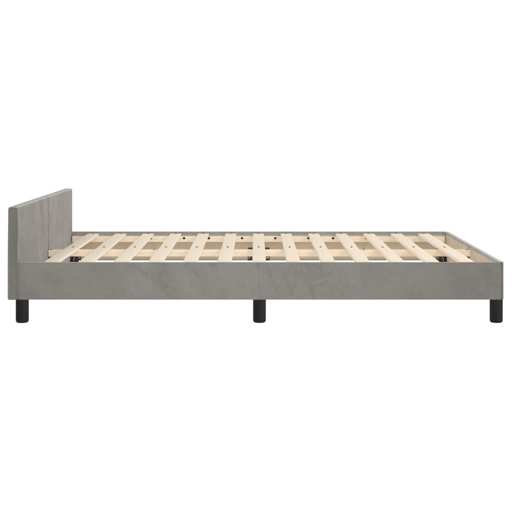 vidaXL Estructura de cama sin colchón terciopelo gris claro 140x200 cm