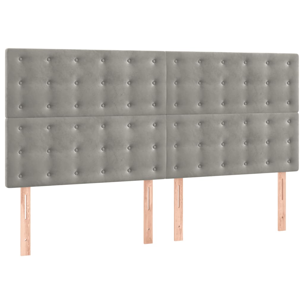 vidaXL Estructura de cama sin colchón terciopelo gris claro 140x200 cm