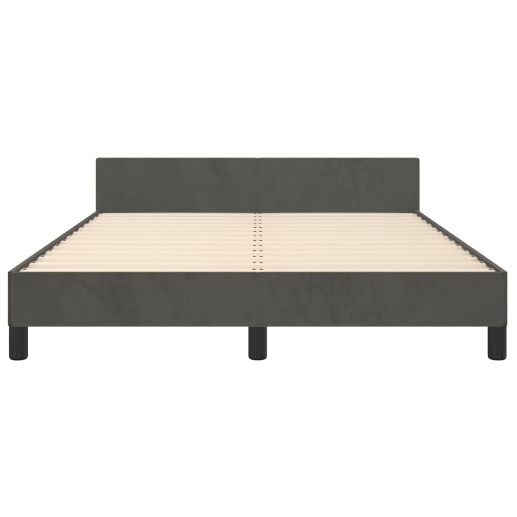 vidaXL Estructura de cama sin colchón terciopelo gris oscuro 140x200cm