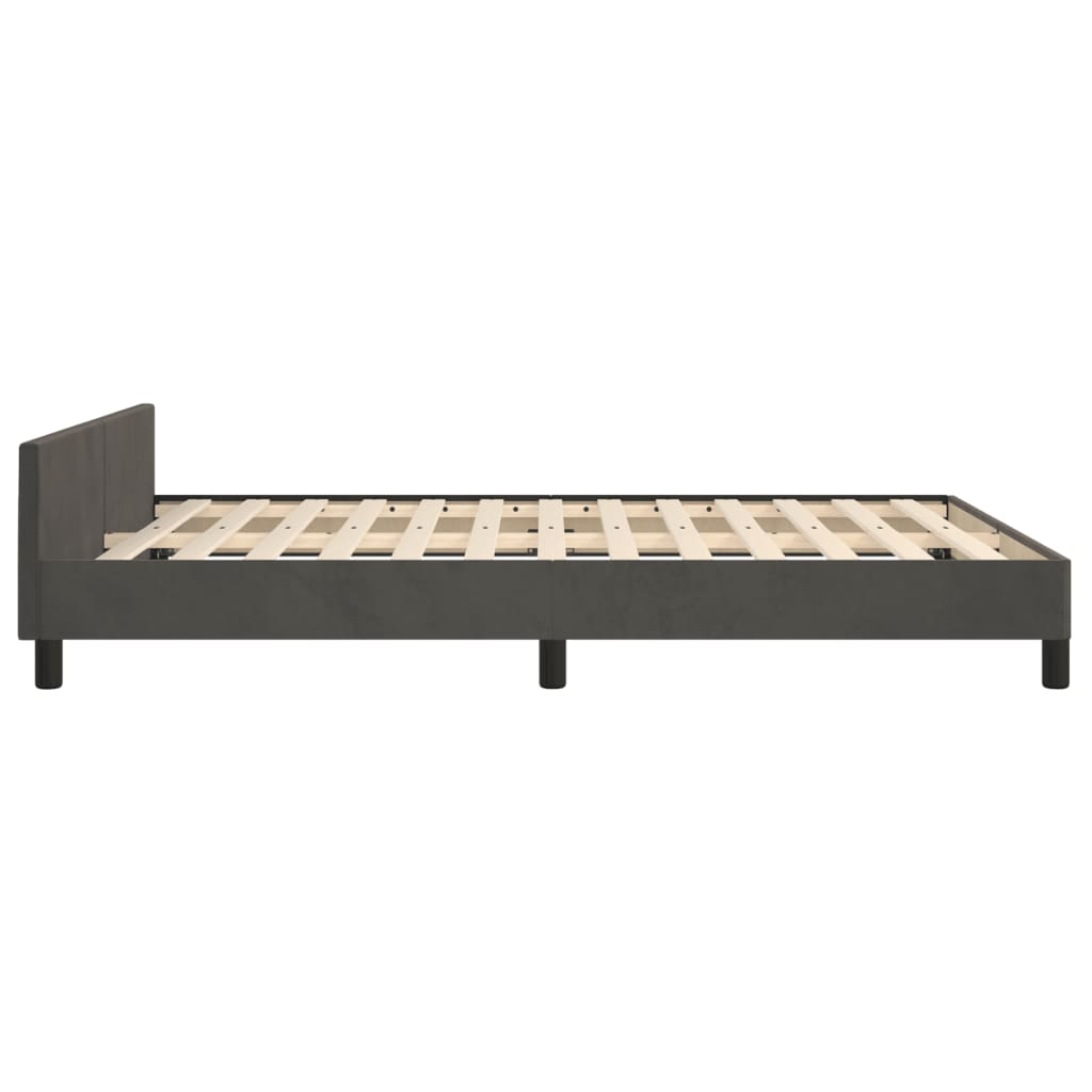 vidaXL Estructura de cama sin colchón terciopelo gris oscuro 140x200cm