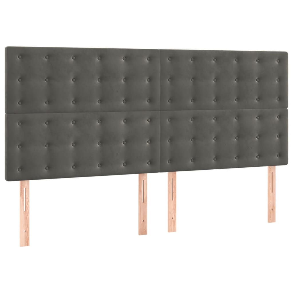 vidaXL Estructura de cama sin colchón terciopelo gris oscuro 140x200cm