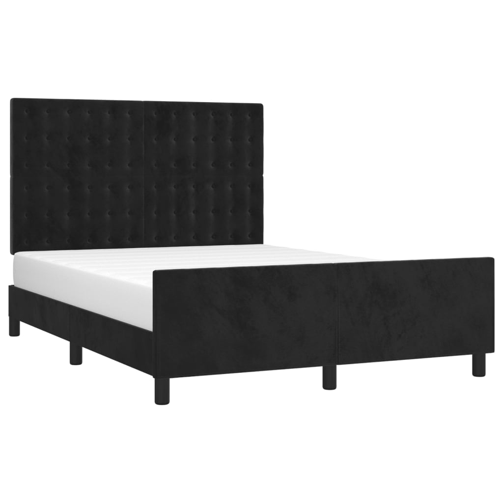 vidaXL Estructura de cama sin colchón terciopelo negro 140x200 cm