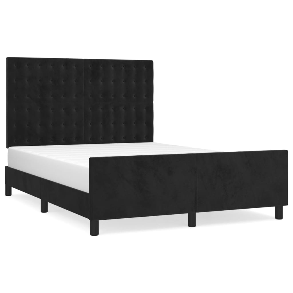 vidaXL Estructura de cama sin colchón terciopelo negro 140x200 cm