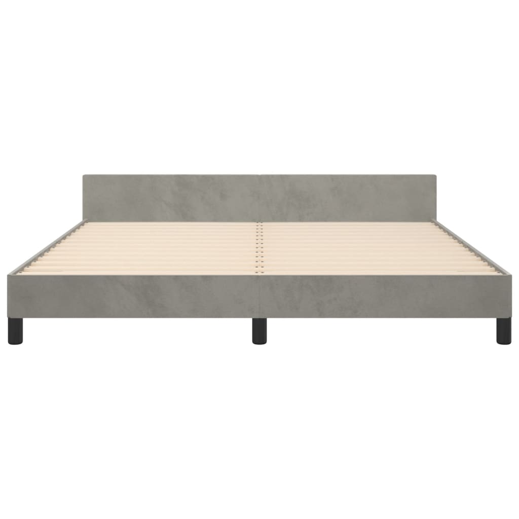 vidaXL Estructura de cama sin colchón terciopelo gris claro 160x200 cm