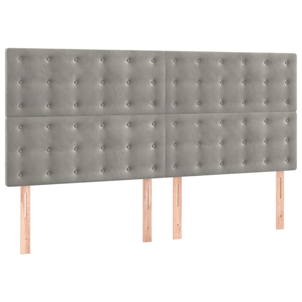 vidaXL Estructura de cama sin colchón terciopelo gris claro 160x200 cm