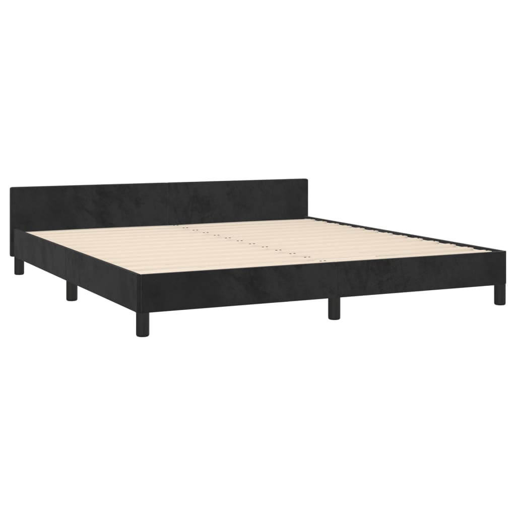 vidaXL Estructura de cama sin colchón terciopelo negro 160x200 cm