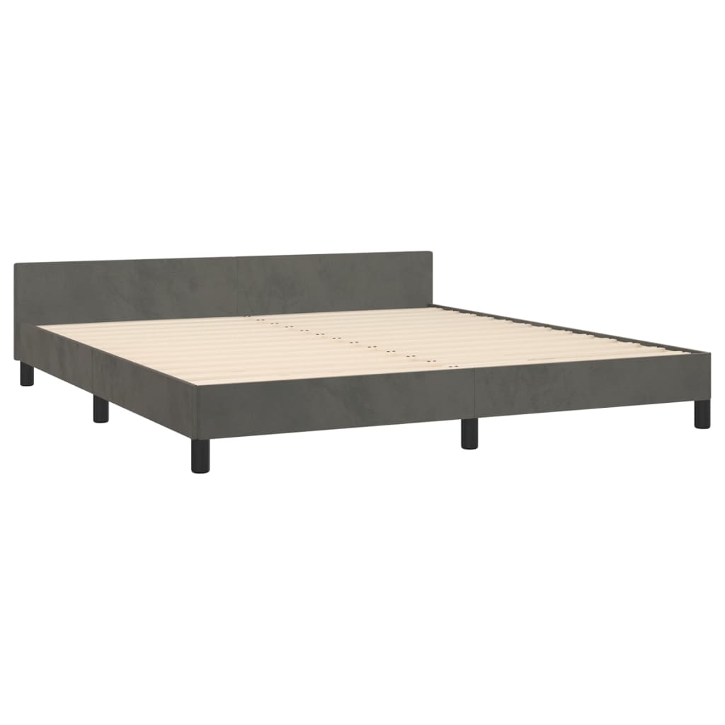 vidaXL Estructura cama con cabecero terciopelo gris oscuro 180x200 cm