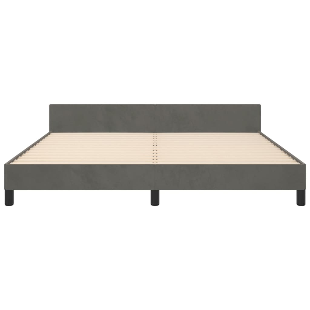 vidaXL Estructura cama con cabecero terciopelo gris oscuro 180x200 cm