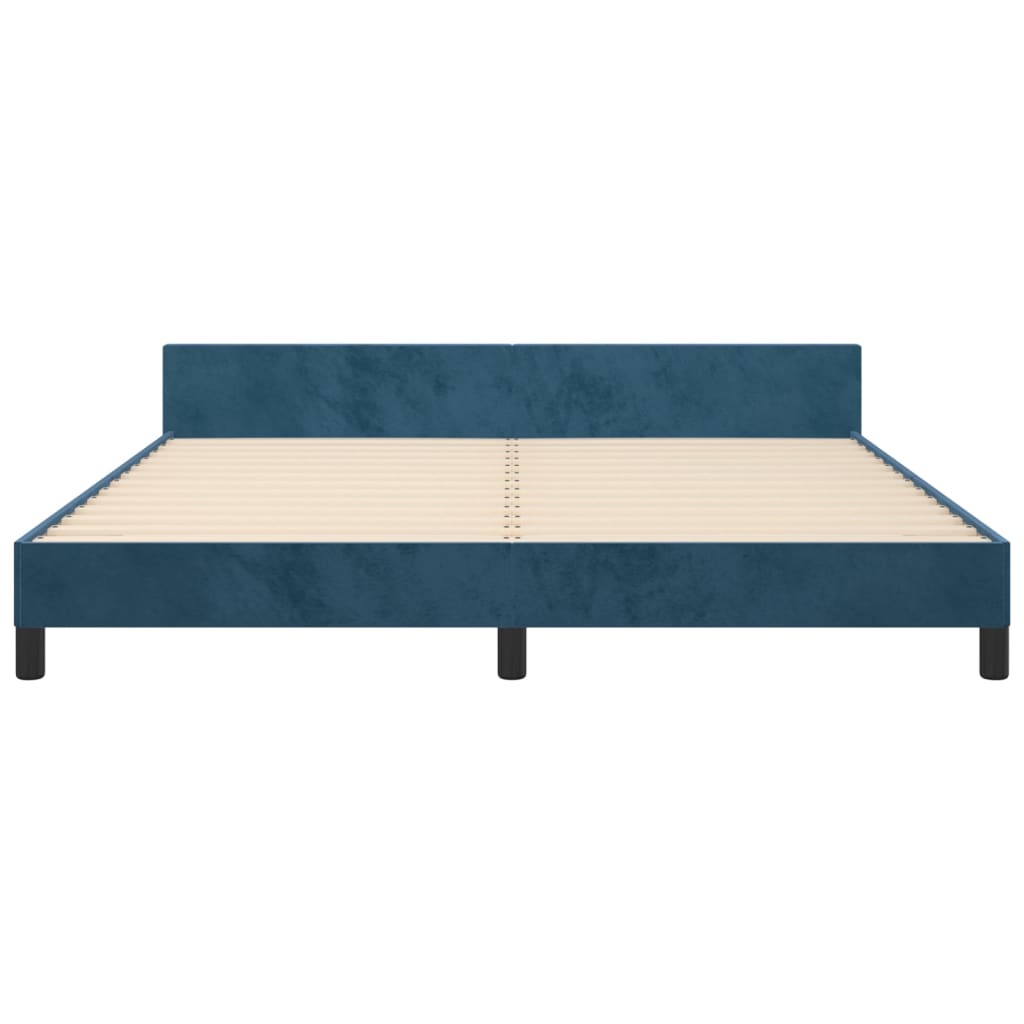 vidaXL Estructura cama con cabecero terciopelo azul oscuro 180x200 cm