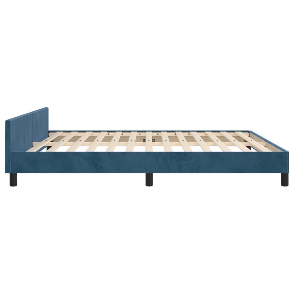 vidaXL Estructura cama con cabecero terciopelo azul oscuro 180x200 cm