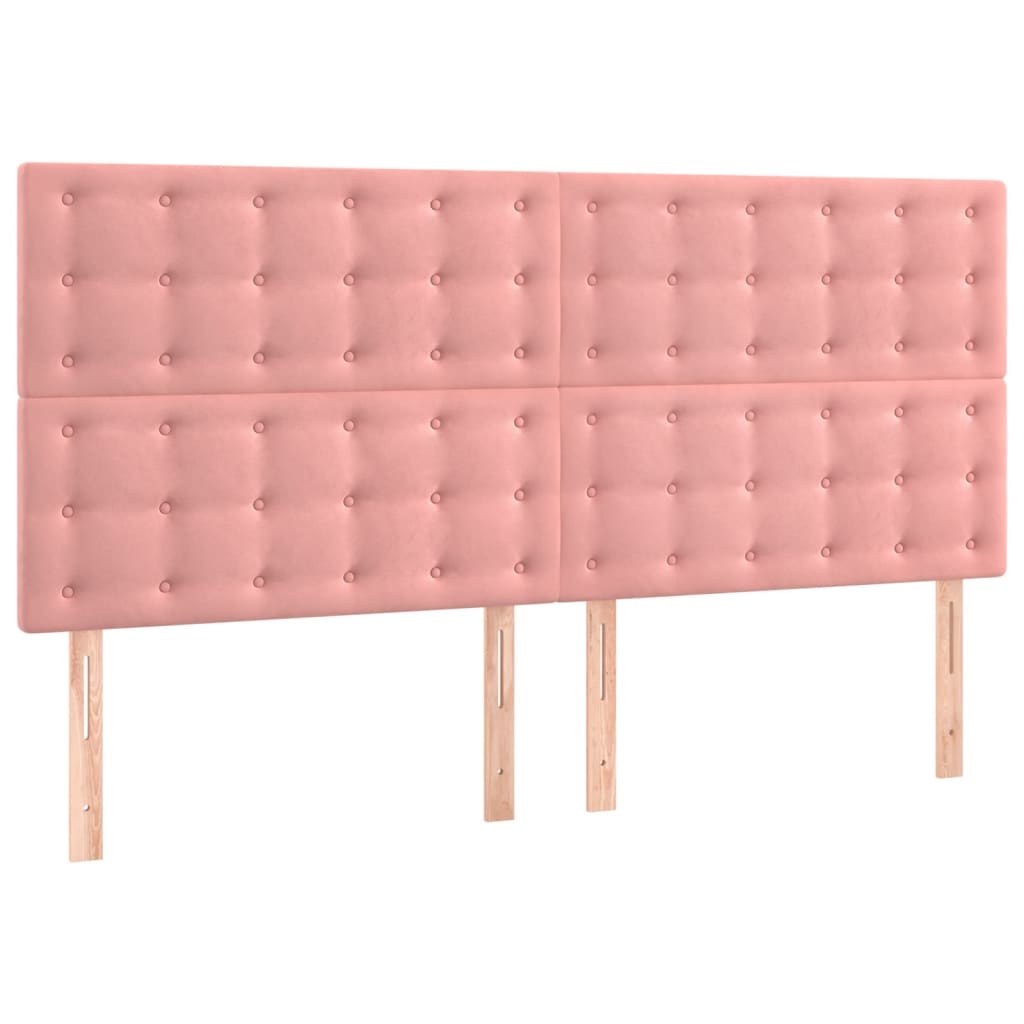 vidaXL Estructura de cama con cabecero de terciopelo rosa 180x200 cm