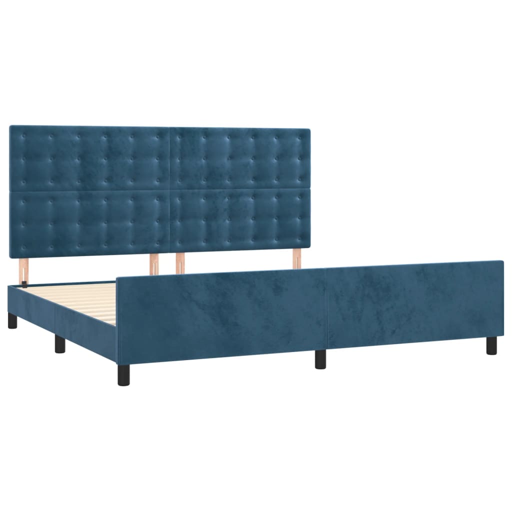 vidaXL Estructura cama sin colchón terciopelo azul oscuro 200x200 cm