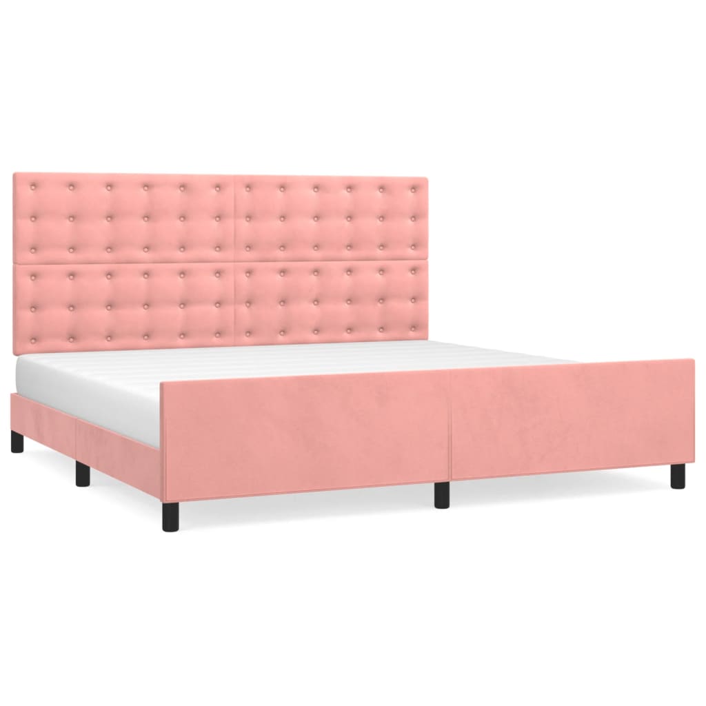 vidaXL Estructura cama sin colchón terciopelo rosa 200x200 cm