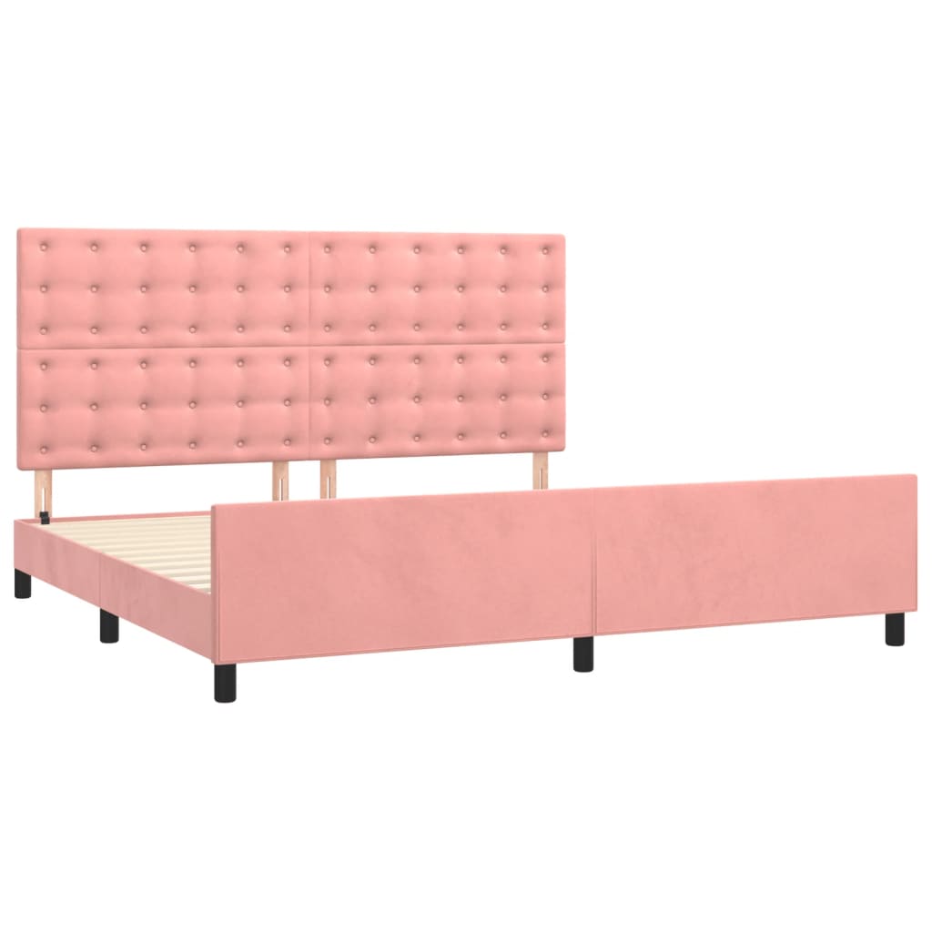 vidaXL Estructura cama sin colchón terciopelo rosa 200x200 cm