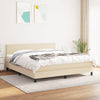 vidaXL Cama box spring con colchón tela color crema 160x200 cm