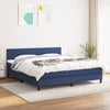 vidaXL Cama box spring con colchón tela azul 160x200 cm