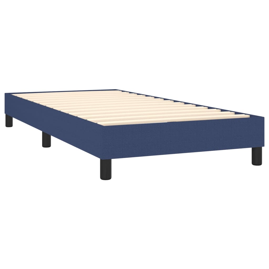 vidaXL Cama box spring con colchón tela azul 90x190 cm