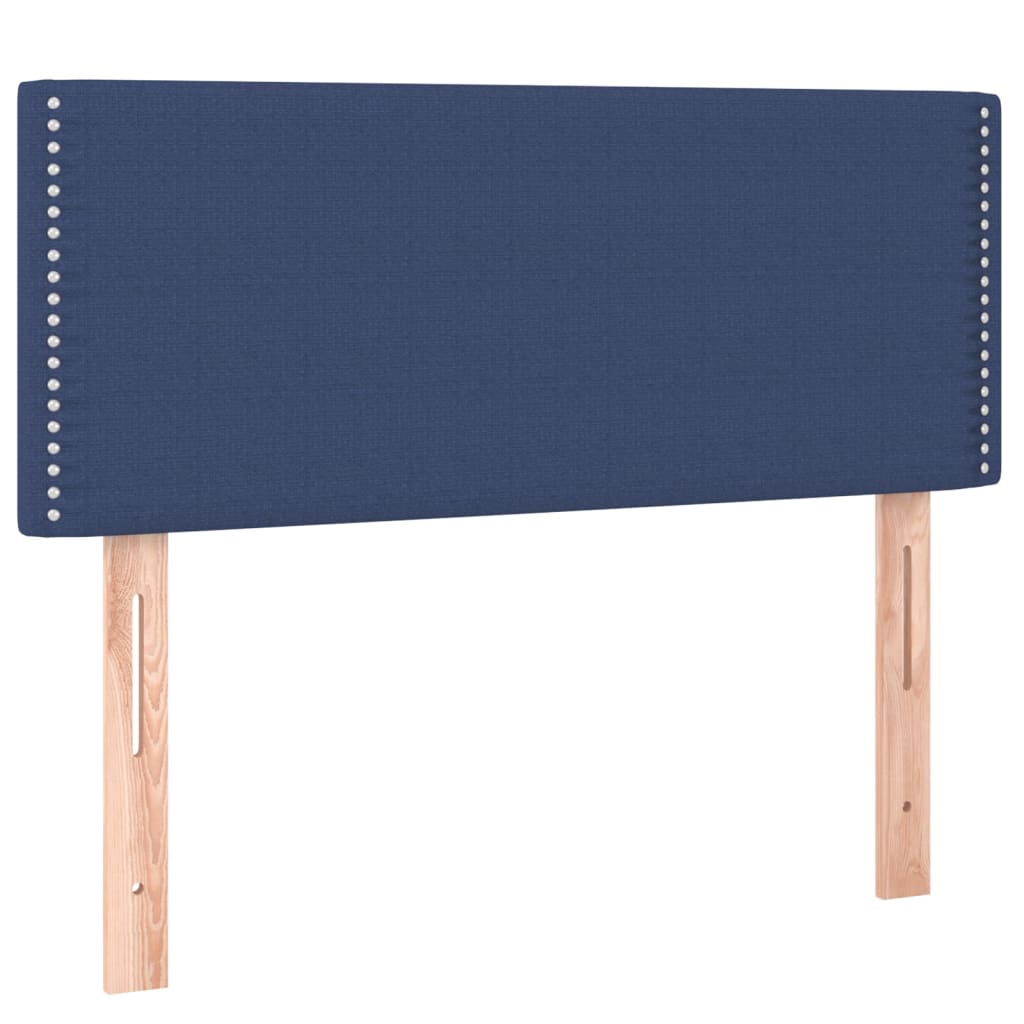 vidaXL Cama box spring con colchón tela azul 90x190 cm