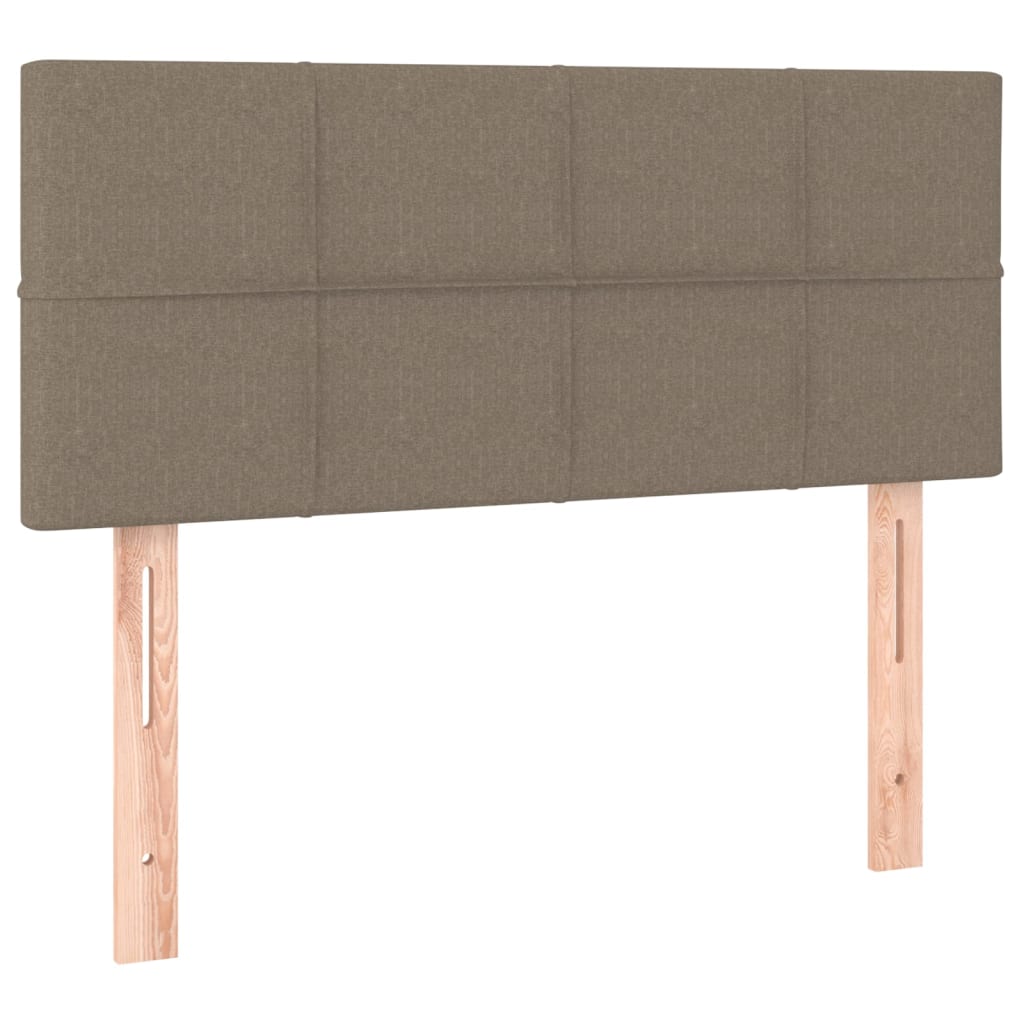 vidaXL Cama box spring con colchón tela gris taupe 80x200 cm