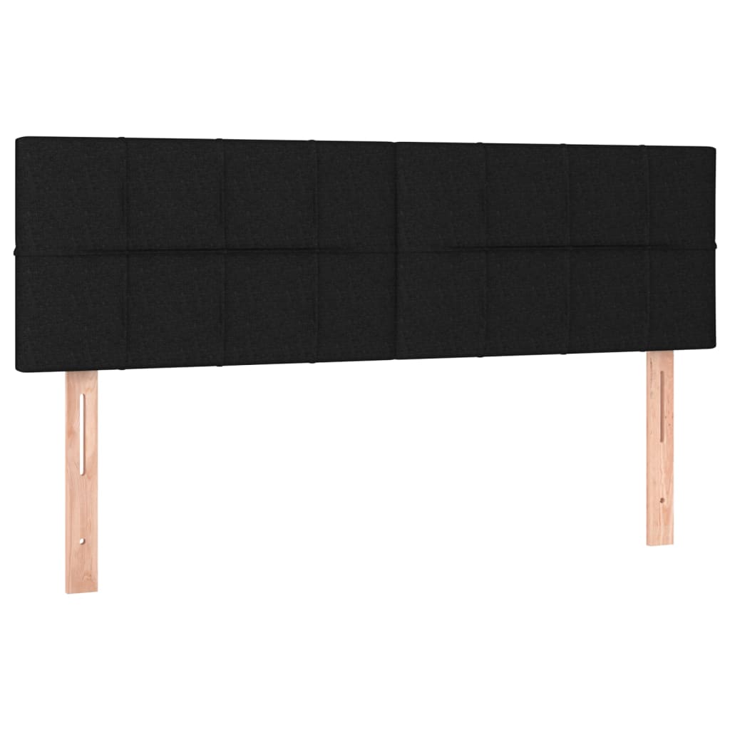 vidaXL Cama box spring con colchón tela negro 140x200 cm