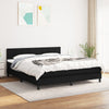 vidaXL Cama box spring con colchón tela negro 160x200 cm