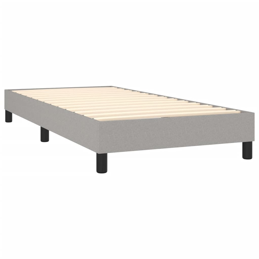 vidaXL Cama box spring con colchón tela gris claro 90x200 cm