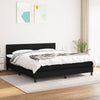 vidaXL Cama box spring con colchón tela negro 180x200 cm