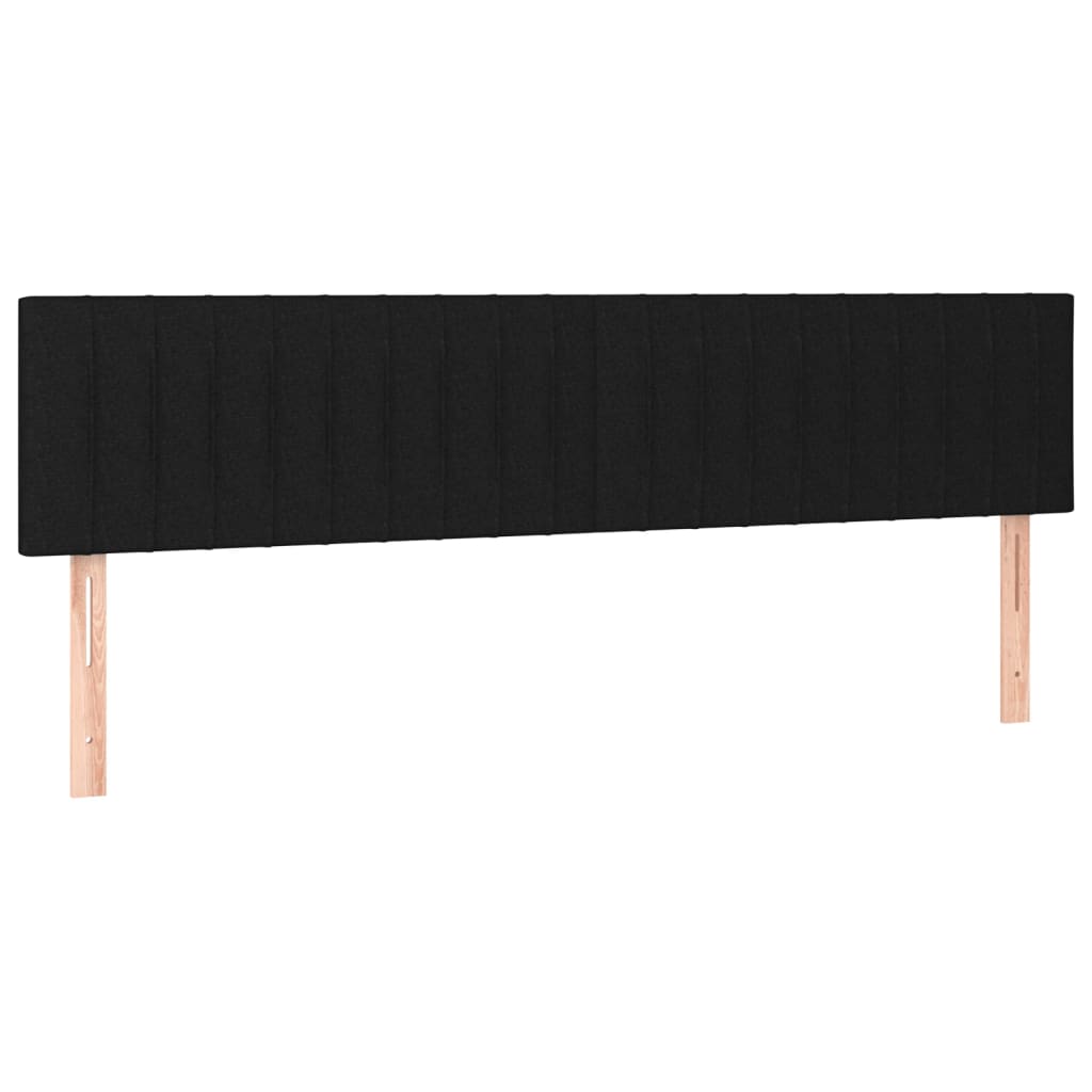 vidaXL Cama box spring con colchón tela negro 200x200 cm