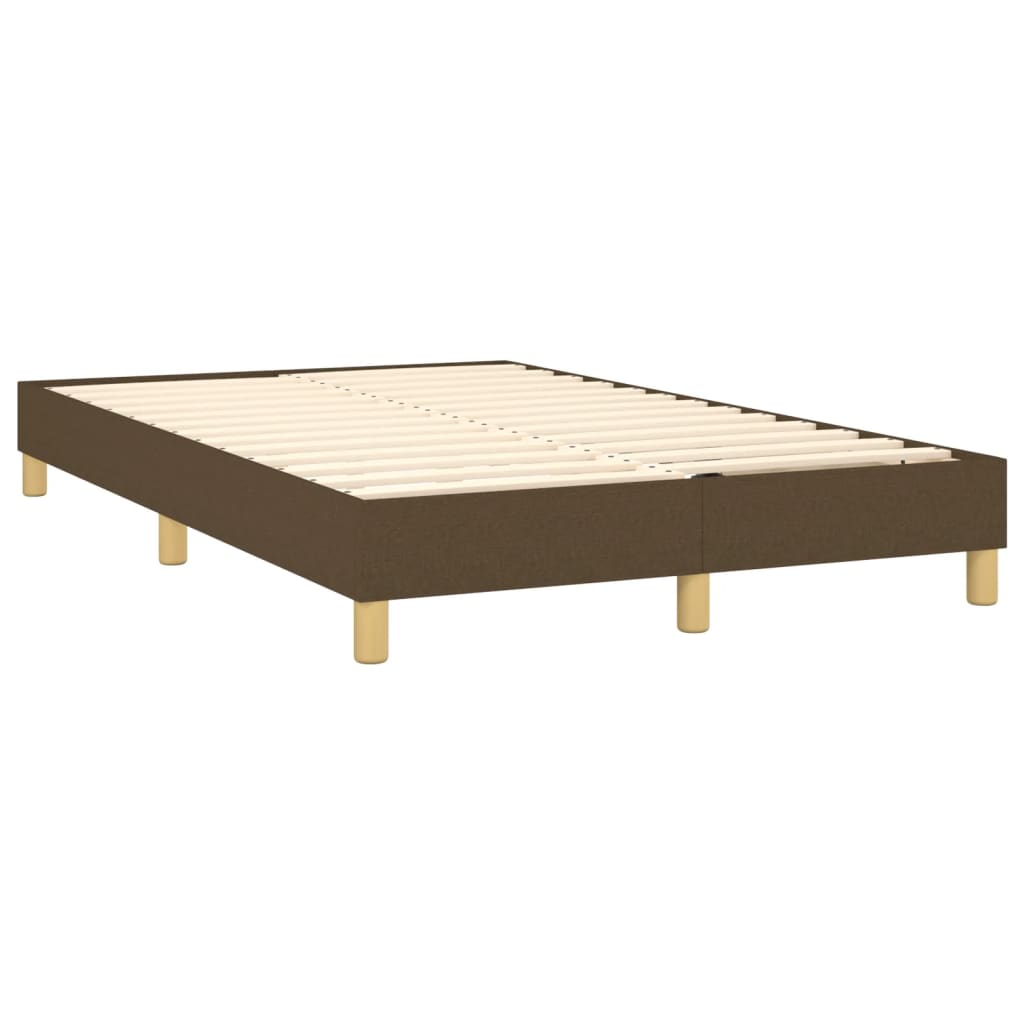 vidaXL Cama box spring con colchón tela marrón oscuro 120x200 cm