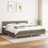 vidaXL Cama box spring con colchón tela gris taupe 200x200 cm