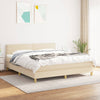 vidaXL Cama box spring con colchón tela color crema 160x200 cm